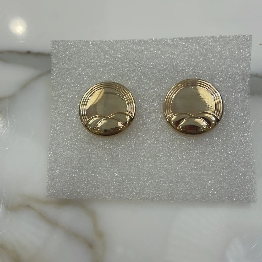 Swank FO Vintage Gold Tone Cuff Links —MCM—Great Design & Condition—OS